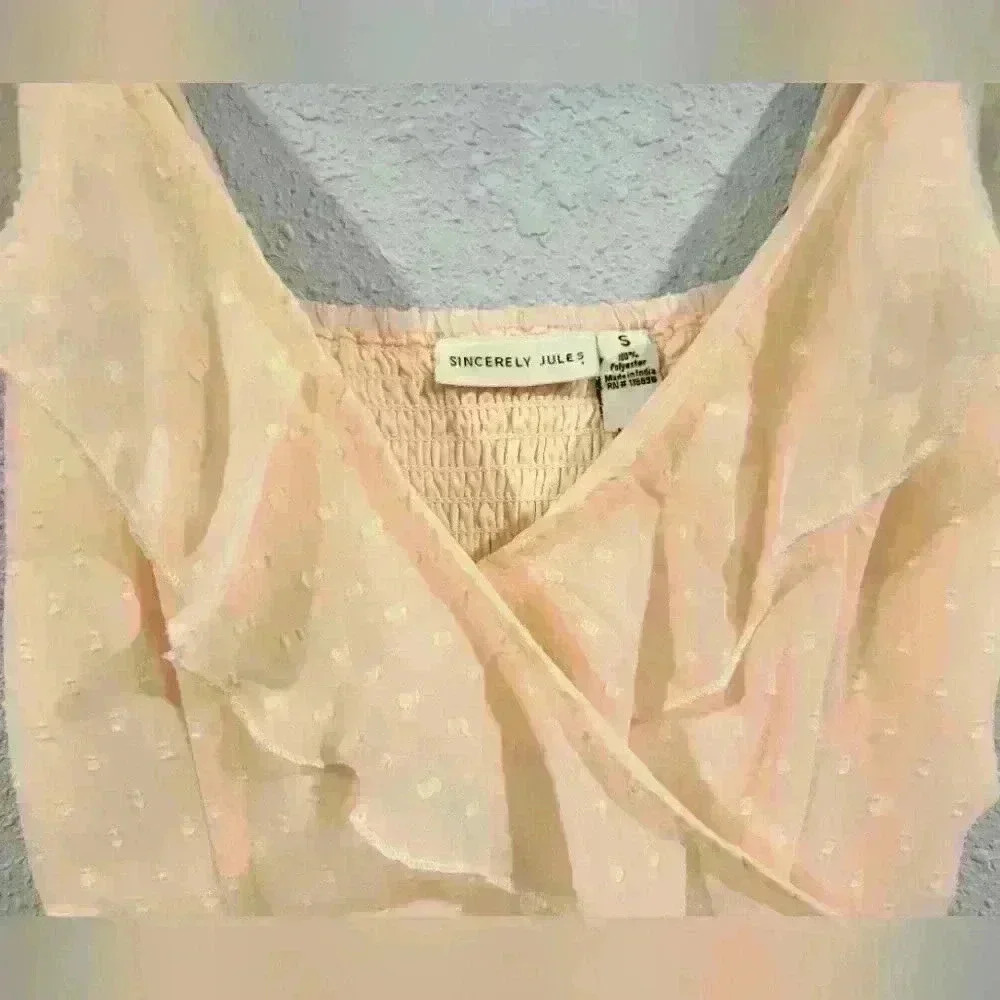 Sincerely Jules‎ Soft Pink Romper Ruffles Small - Picture 7 of 7